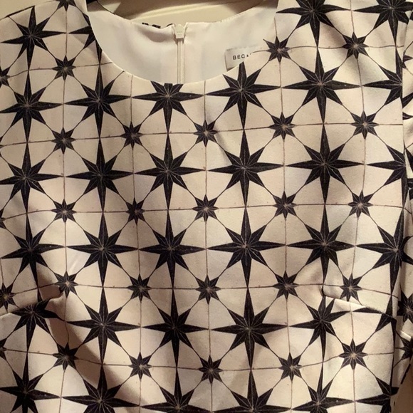 Bec & Bridge Ivory/Black Star Print Cutout Fitted Mini Dress Women’s Size 4 - Picture 1 of 5